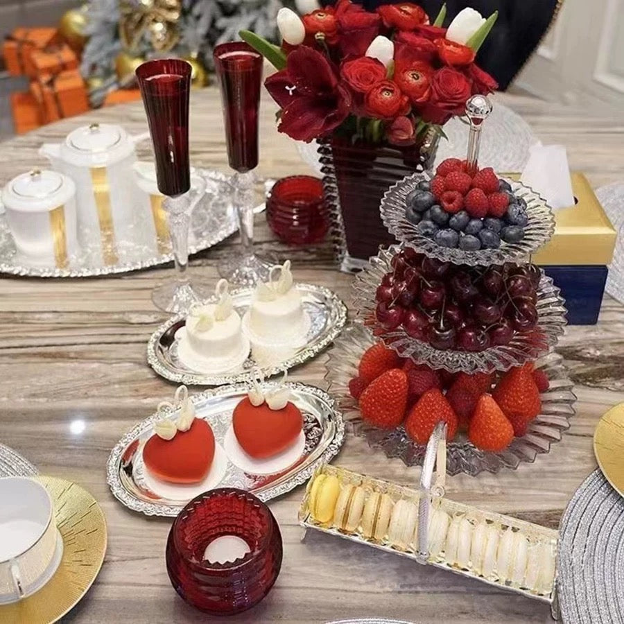Cristallery Maison Couture - Đĩa Pha Lê 3 Tầng Impérial Scepter Serving Étagère zxx-Đĩa bánh tầng-CẬU HAI HOME DECOR