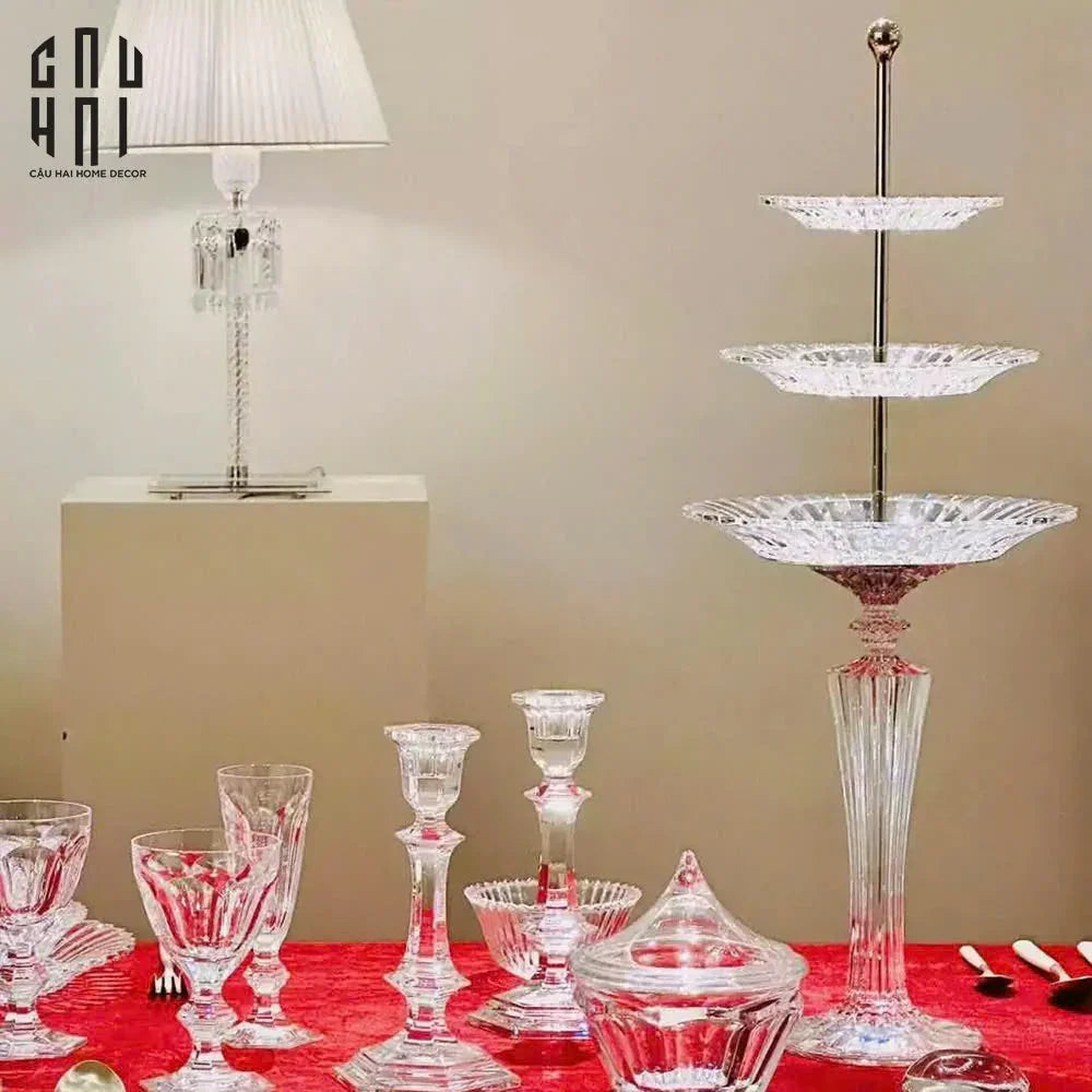 Cristallery Maison Couture - Đĩa Pha Lê 3 Tầng Impérial Scepter Serving Étagère zxx-Đĩa bánh tầng-CẬU HAI HOME DECOR
