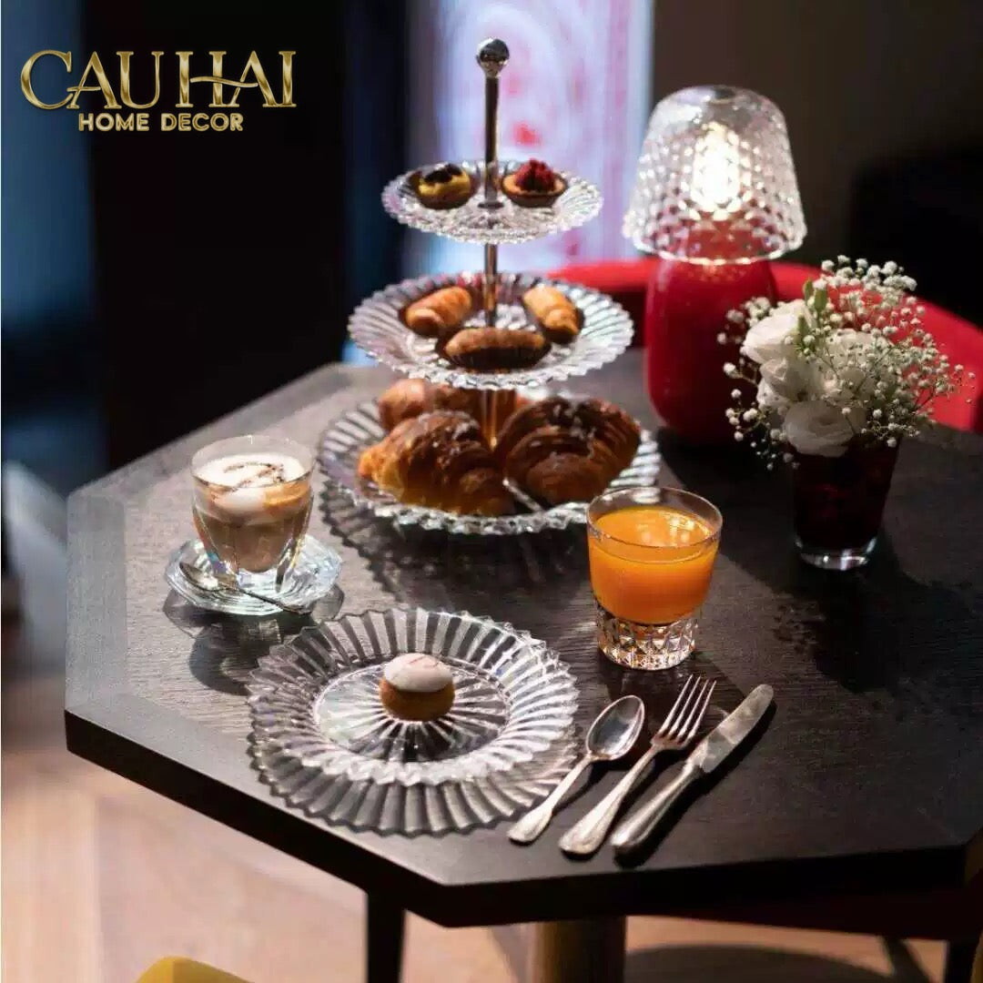 Cristallery Maison Couture - Đĩa Pha Lê 3 Tầng Impérial Scepter Serving Étagère zxx-Đĩa bánh tầng-CẬU HAI HOME DECOR