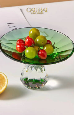 Critalleries Couture - Đĩa Trái Cây Pha Lê Emerald Vert Malachite Fruit Plates 9.5x15-CẬU HAI HOME DECOR