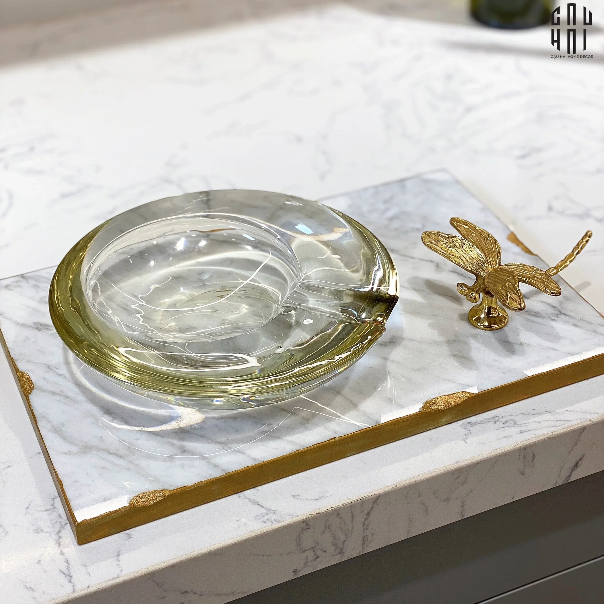 CRYSTAL CIGAR ASHTRAY LAYLA COCKTAILS-CẬU HAI HOME DECOR