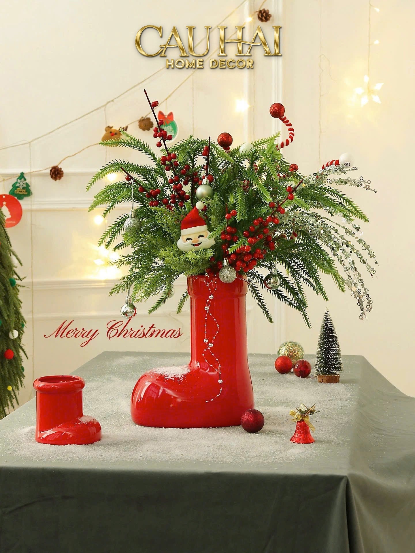 FÊTES COUTURE - BÌNH HOA ROUGE GLOSSY BUBBLR BOOT VASE-CẬU HAI HOME DECOR