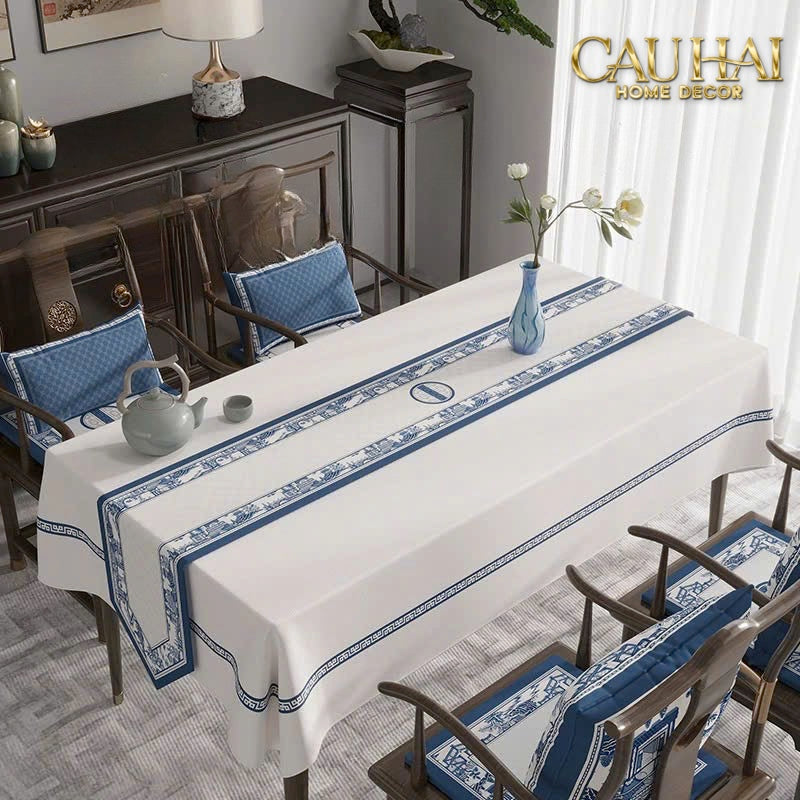 Khăn Trải Bàn Indigo Dynasty Heritage Pastoral Table Runner 3M6