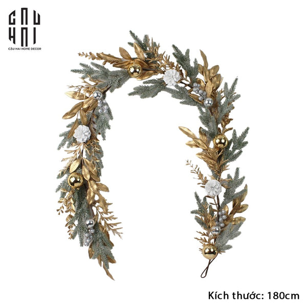 DÂY THÔNG TRANG TRÍ GIÁNG SINH - LUXURY CHRISTMAS WREATH-CẬU HAI HOME DECOR
