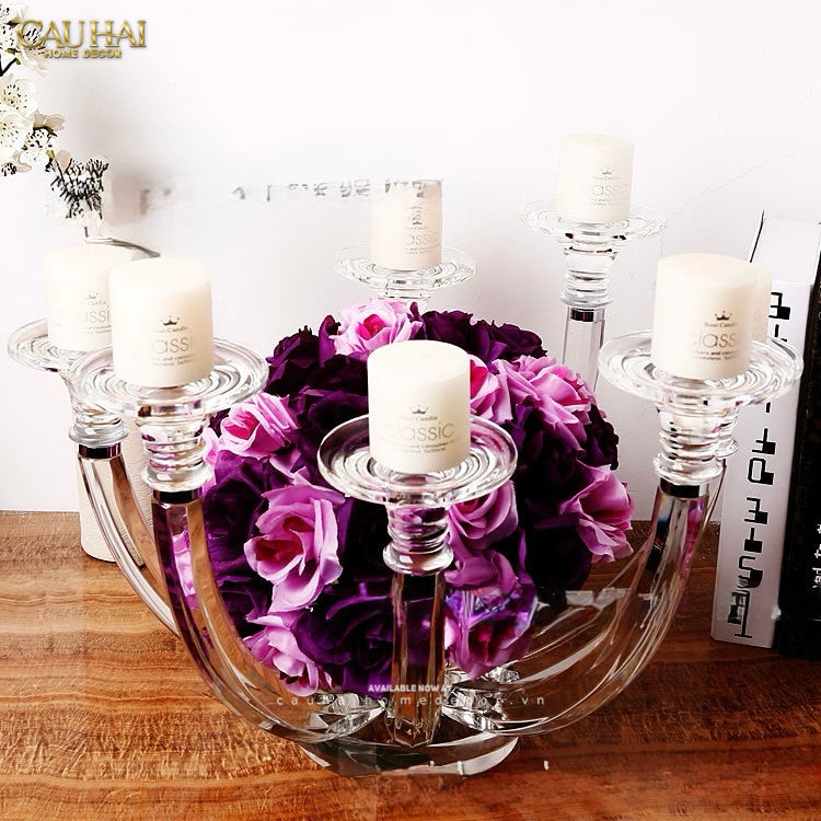 Đế Nến Bình Hoa Pha Lê Candélabre En Cristalleries H30-ĐẾ NẾN-CẬU HAI HOME DECOR-CẬU HAI HOME DECOR