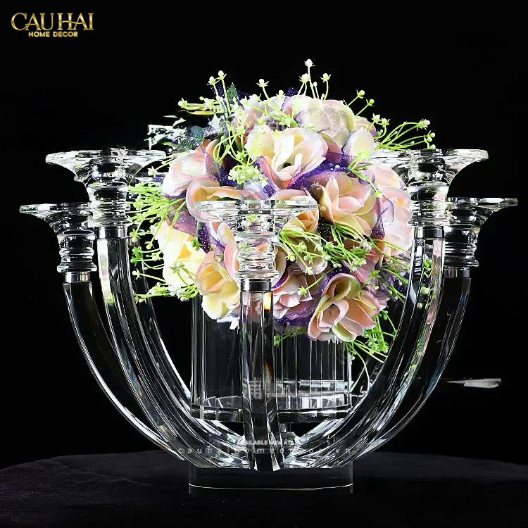 Đế Nến Bình Hoa Pha Lê Candélabre En Cristalleries H30-ĐẾ NẾN-CẬU HAI HOME DECOR
