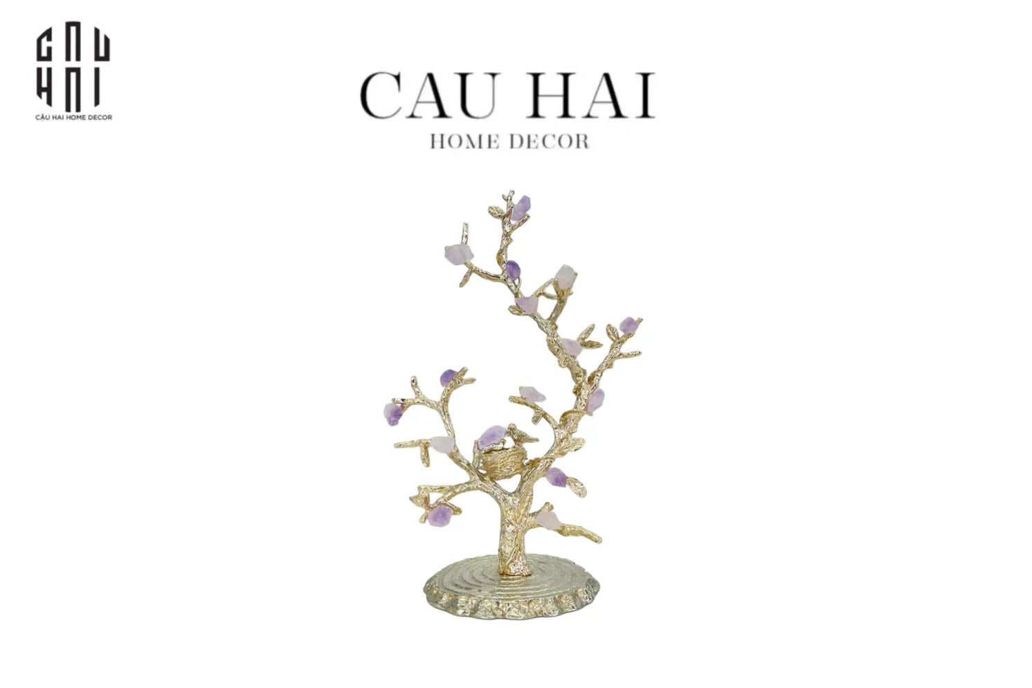 ĐẾ NẾN TRANG TRÍ BLOOMING BIRD AMETHYST SS25-CẬU HAI HOME DECOR