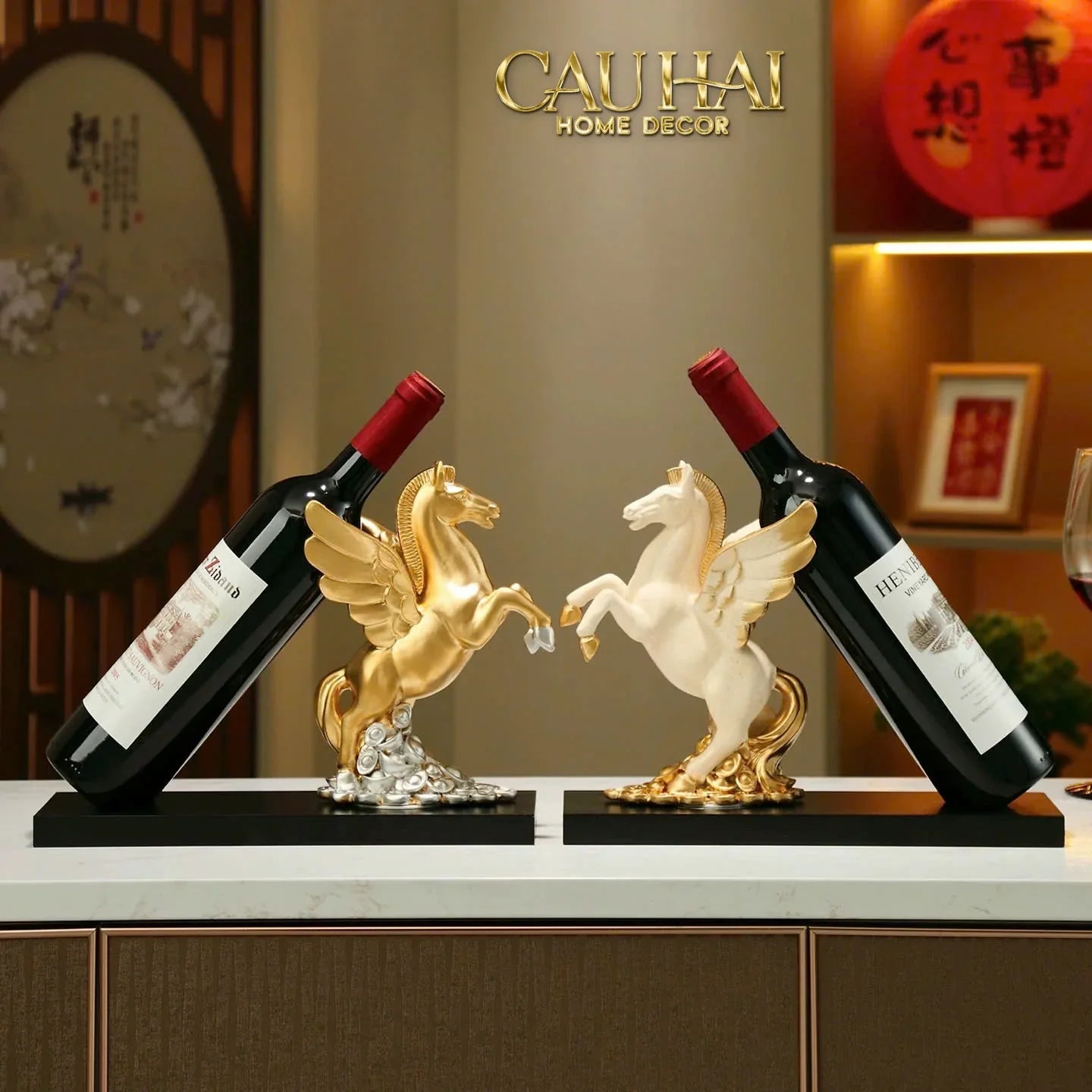 Đế Rượu Aurum Pegasus Floating Cloud Wine Holder-CẬU HAI HOME DECOR