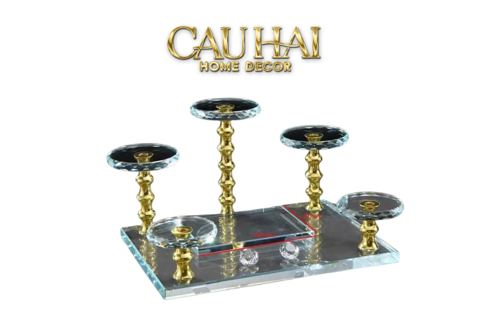 Đế Trụ Trưng Bày Pha Lê 1/3/5 Trụ - Golden Column Cristalleries Display Stand-CẬU HAI HOME DECOR