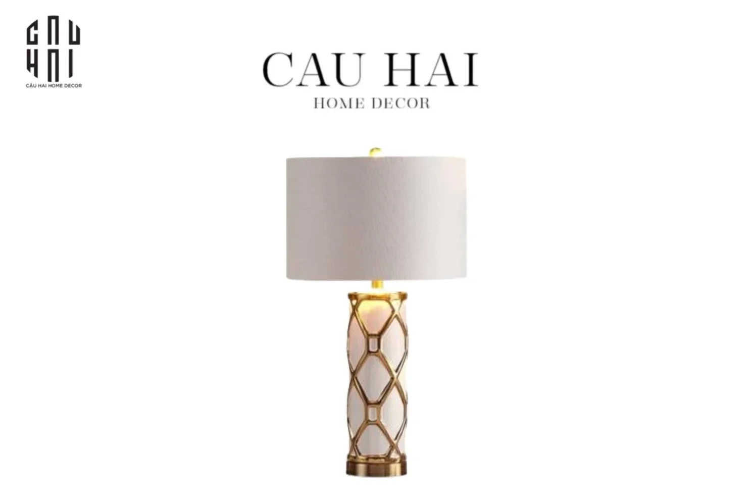 ĐÈN BÀN IRIS WHITE - IRIS WHITE SIDE TABLE LAMP-CẬU HAI HOME DECOR