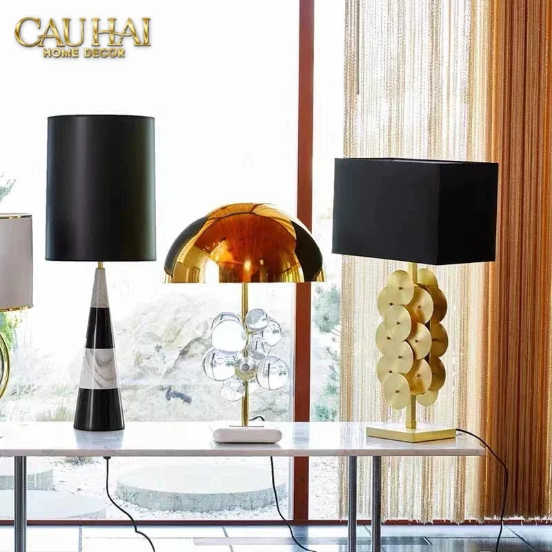 Đèn Bàn Léman - Léman Golden Side Table Lamp-CẬU HAI HOME DECOR