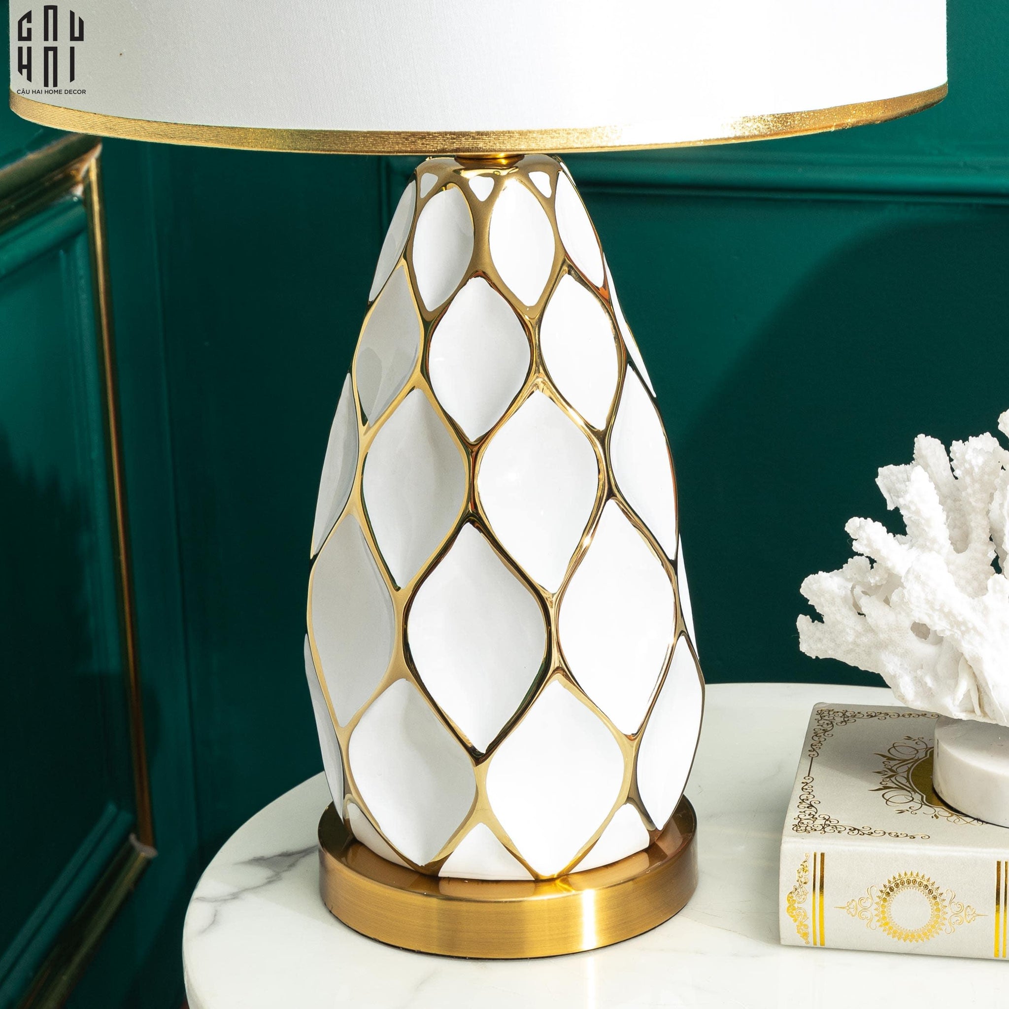 ĐÈN BÀN MARTHA - MARTHA PORCELAIN SIDE TABLE LAMP-CẬU HAI HOME DECOR