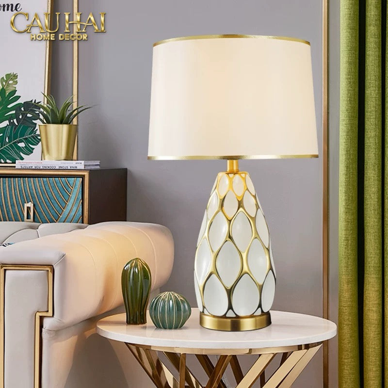 Đèn Bàn Martha - Martha Porcelain Side Table Lamp-CẬU HAI HOME DECOR