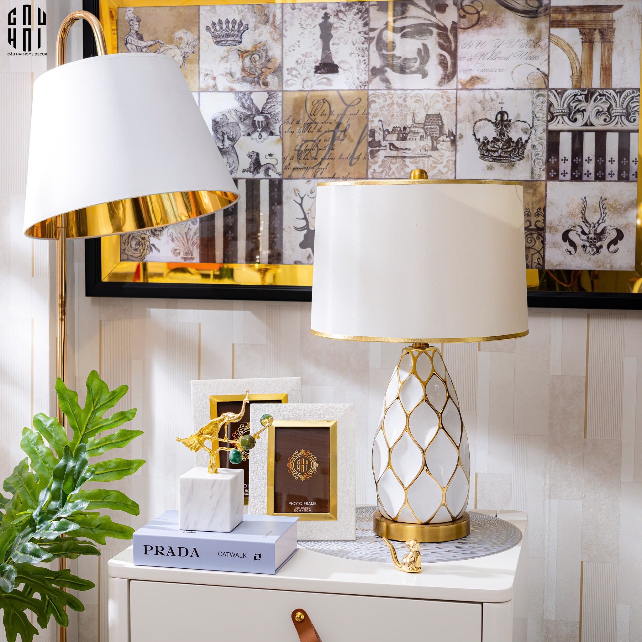 Đèn Bàn Martha - Martha Porcelain Side Table Lamp-CẬU HAI HOME DECOR