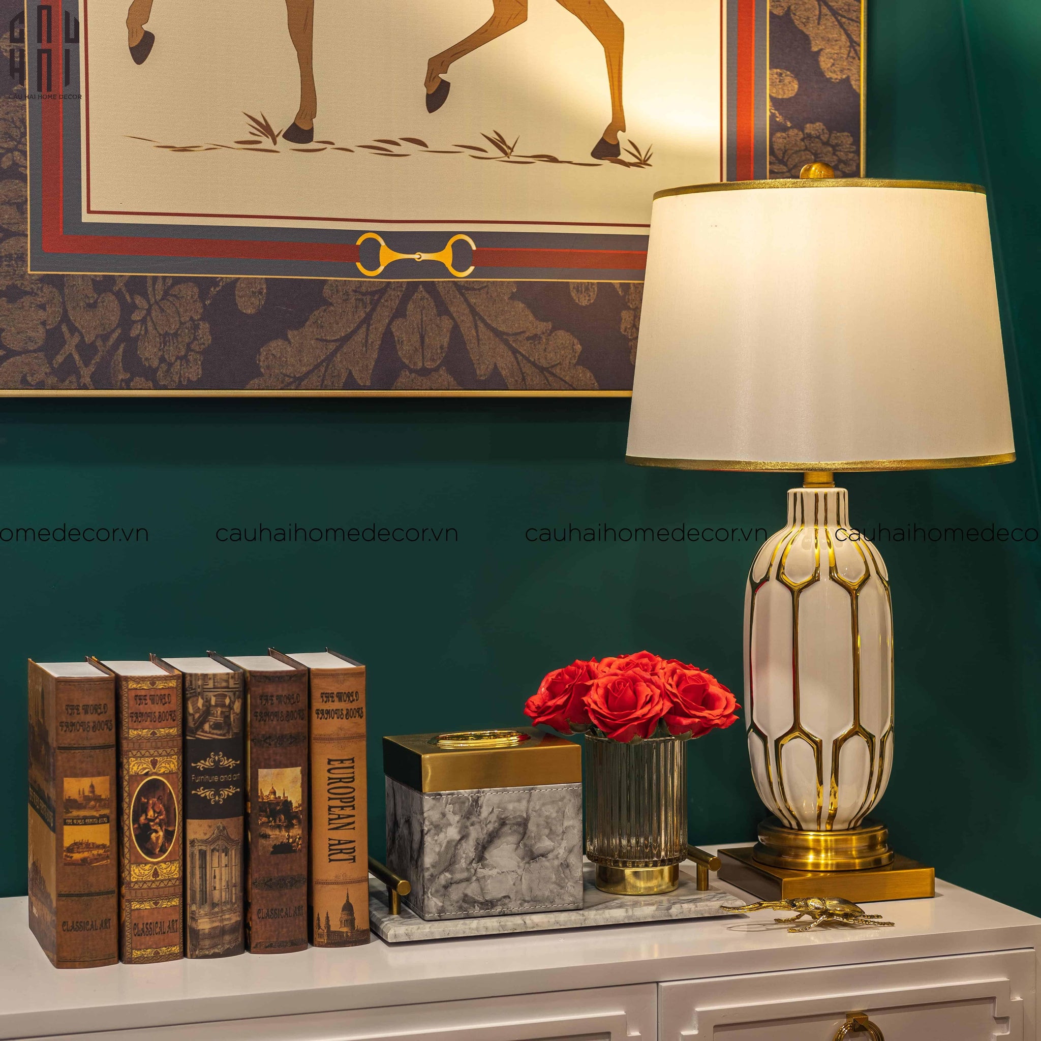 ĐÈN BÀN SEPHORA - SEPHORA PORCELAIN SIDE TABLE LAMP-CẬU HAI HOME DECOR