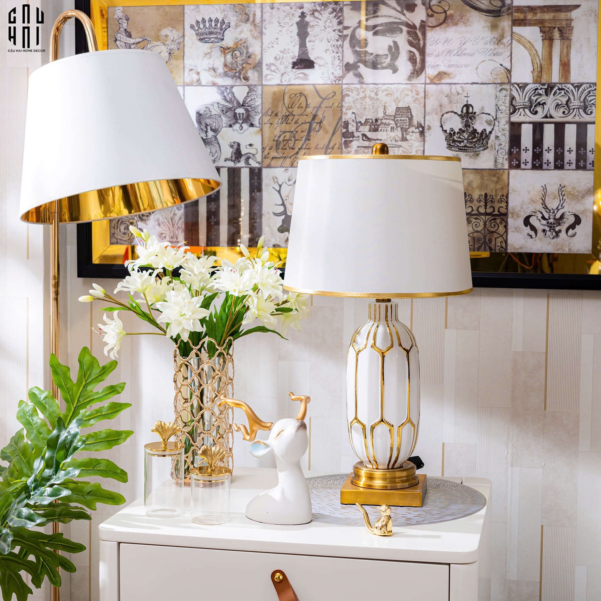 ĐÈN BÀN SEPHORA - SEPHORA PORCELAIN SIDE TABLE LAMP-CẬU HAI HOME DECOR