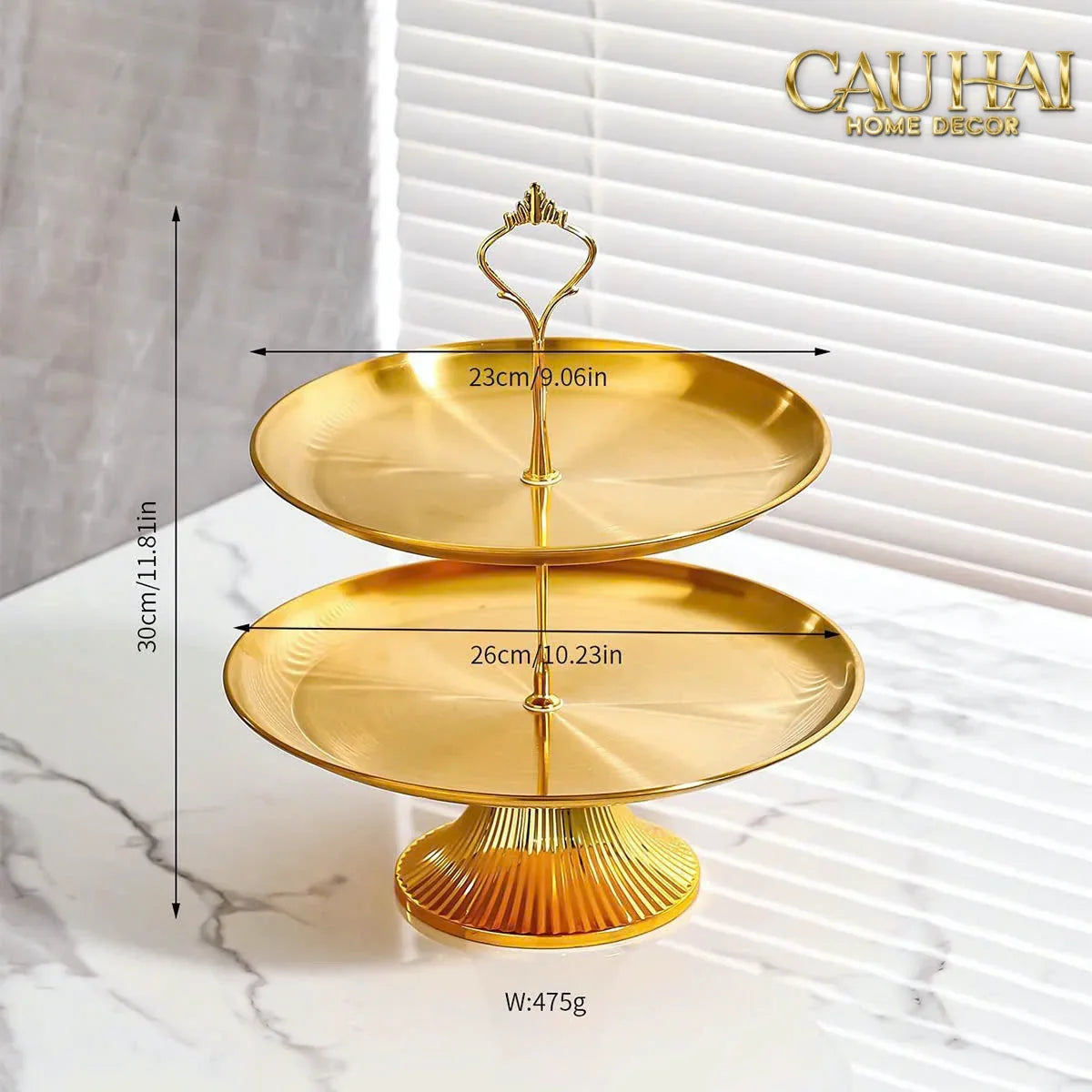 Đĩa 2 Tầng Kim Loại Éclat Lumière Étagère 2 Niveaux-SET CHÉN DĨA-Đối tác tại Trung Quốc theo từng đơn đặt hàng-CẬU HAI HOME DECOR