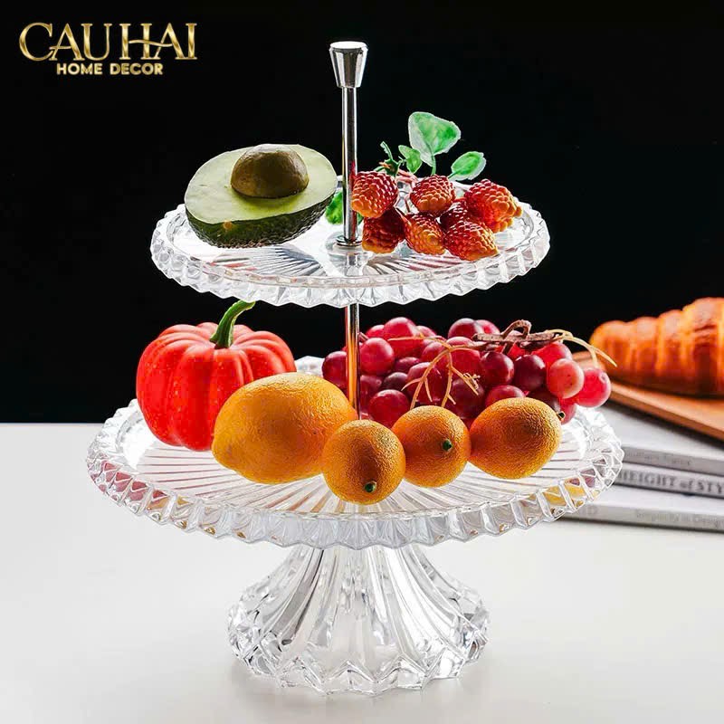 ĐĨA 2 TẦNG PHA LÊ CRYSTAL DEUX ÉTAGES-CẬU HAI HOME DECOR