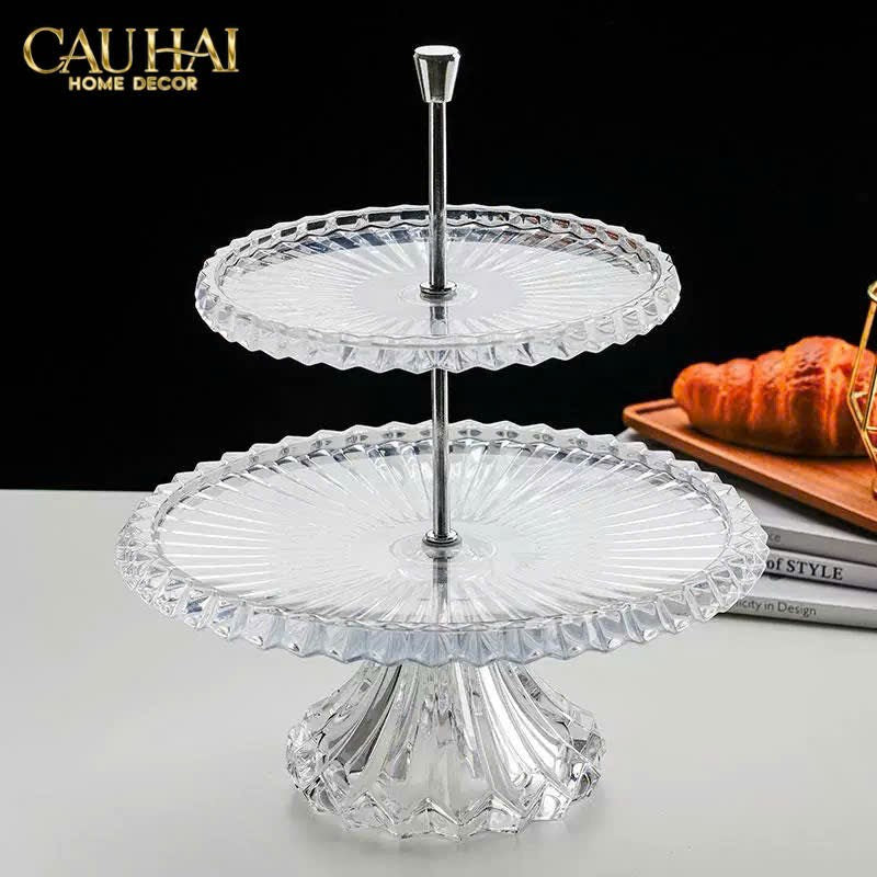 ĐĨA 2 TẦNG PHA LÊ CRYSTAL DEUX ÉTAGES-CẬU HAI HOME DECOR