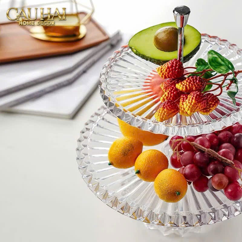 ĐĨA 2 TẦNG PHA LÊ CRYSTAL DEUX ÉTAGES-CẬU HAI HOME DECOR