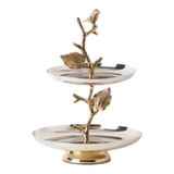 Maison Couture - Đĩa Bánh 2 Tầng Indira Atélier  - Platinum Elysian Étagère - 2 Niveaux 25x40.6.