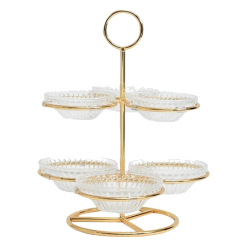 Đĩa Bánh 2 Tầng 6 Ngăn Cristalleries Le Couronne D'Or 33*28-Đĩa bánh tầng-CẬU HAI HOME DECOR