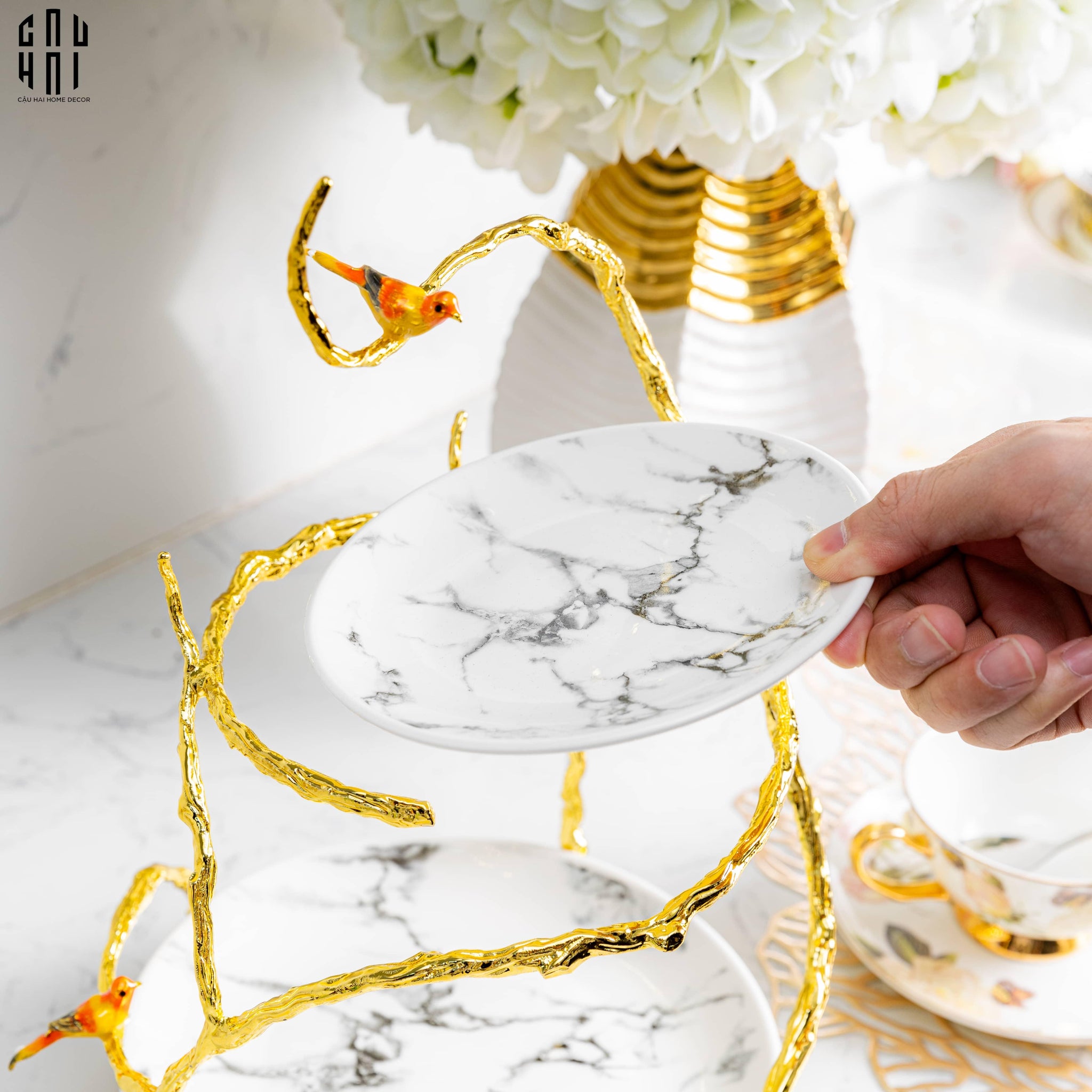 HOME COUTURE - ĐĨA BÁNH 2 TẦNG IMPERIAL CANARI-CẬU HAI HOME DECOR