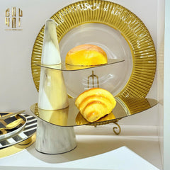 Đĩa Bánh 2 Tầng Marble Maxim Étagère Deux Niveaux H32-CẬU HAI HOME DECOR