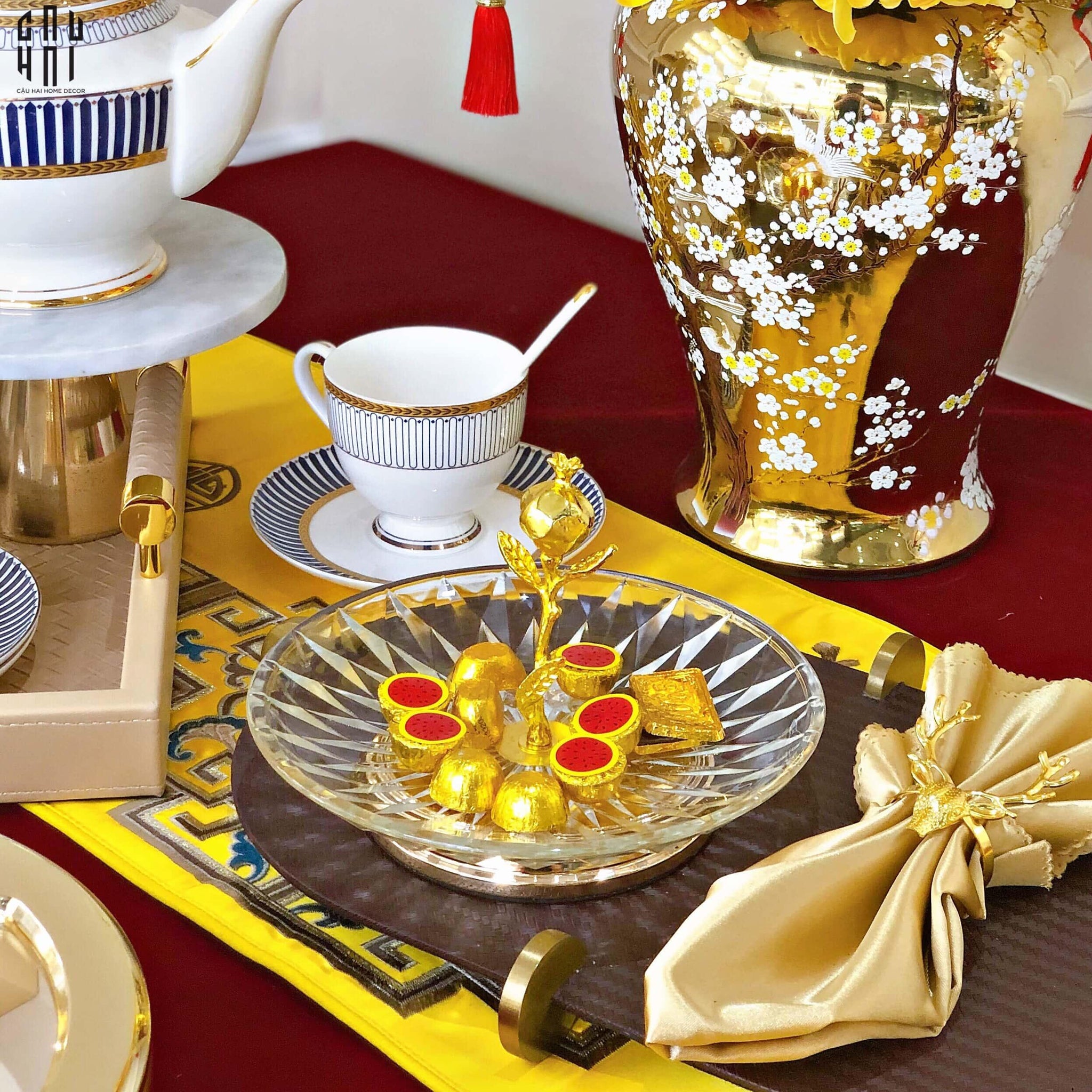 ĐĨA BÁNH KẸO THUỶ TINH BLOOMING SS25-CẬU HAI HOME DECOR