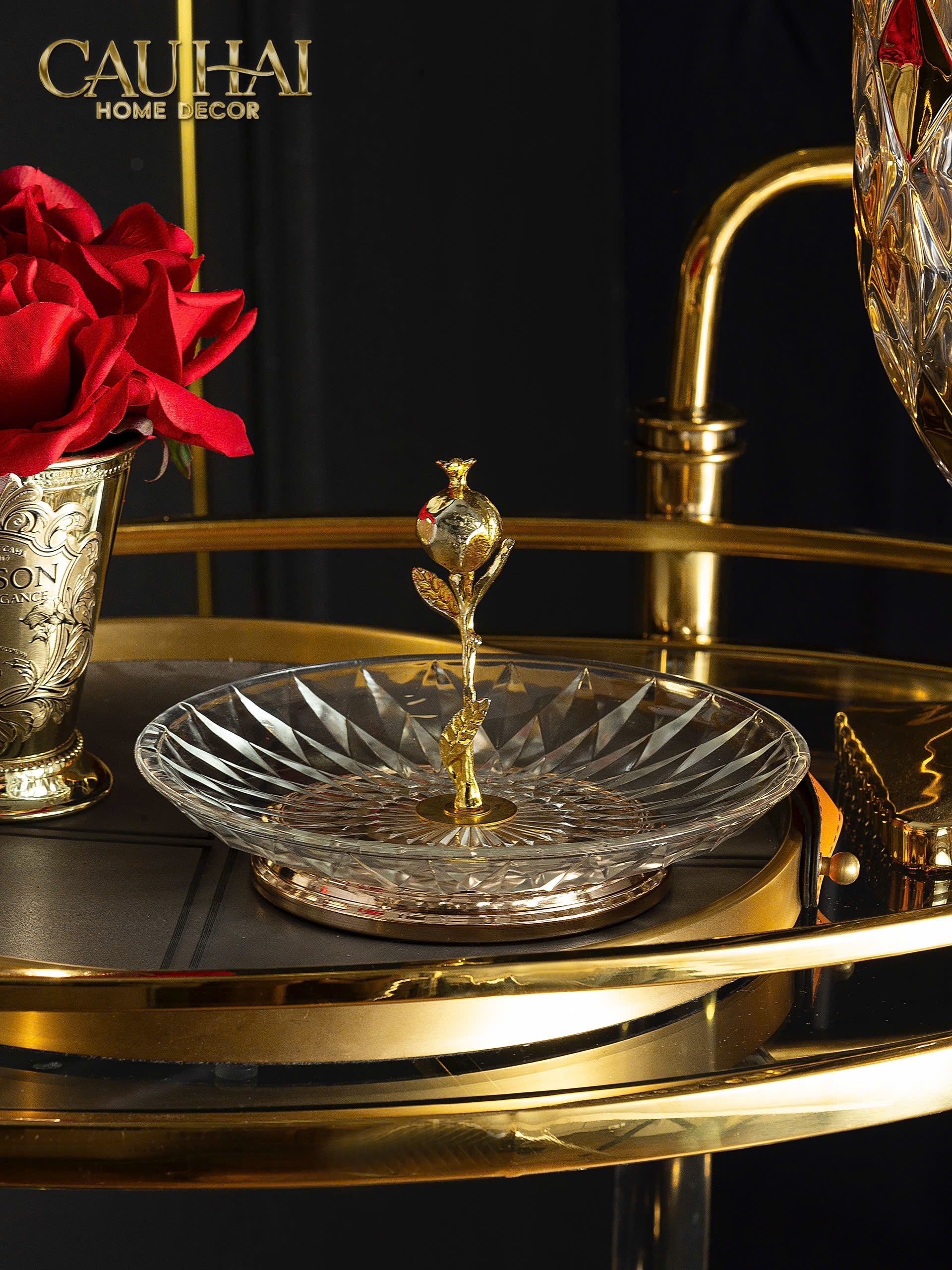 Đĩa Bánh Kẹo Thuỷ Tinh Blooming Ss25 - CẬU HAI HOME DECOR