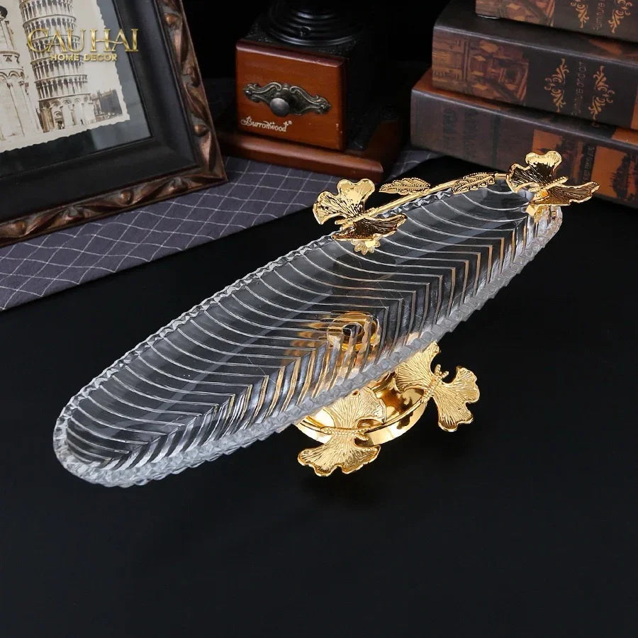 Đĩa Dài Persian Lumière Papillon Crystal Plateau-CẬU HAI HOME DECOR