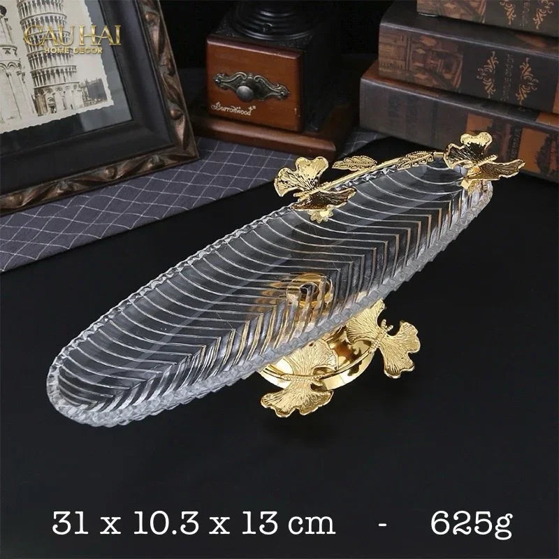 Đĩa Dài Persian Lumière Papillon Crystal Plateau-CẬU HAI HOME DECOR