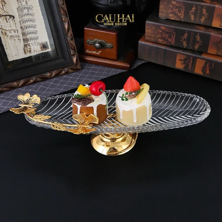 Đĩa Dài Persian Lumière Papillon Crystal Plateau-SET CHÉN DĨA-Đối tác tại Trung Quốc theo từng đơn đặt hàng-CẬU HAI HOME DECOR