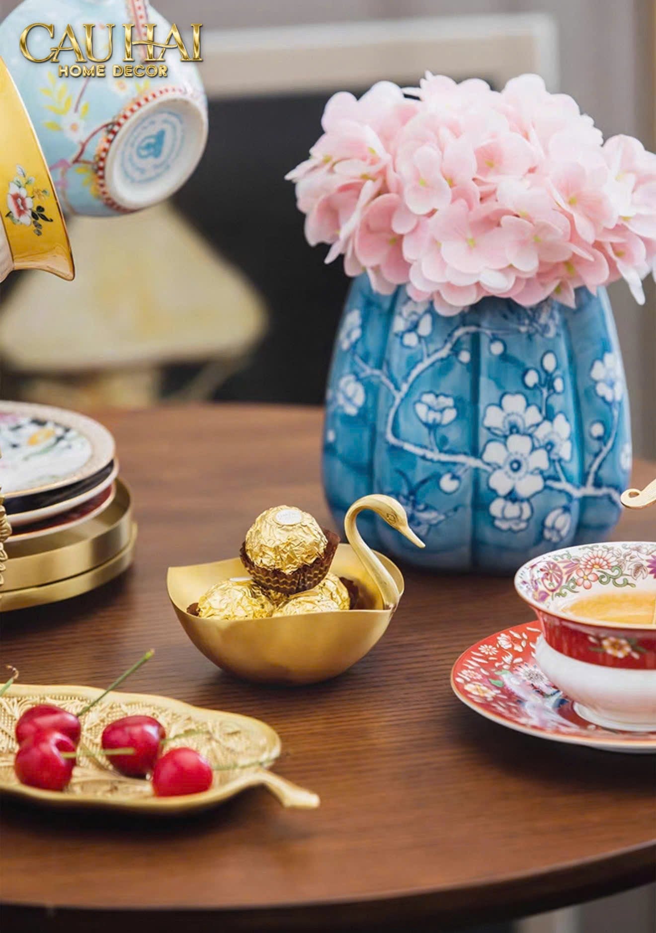 HOME COUTURE - ĐĨA ĐỒNG SWAN D'OR BRASS BOWL-CẬU HAI HOME DECOR