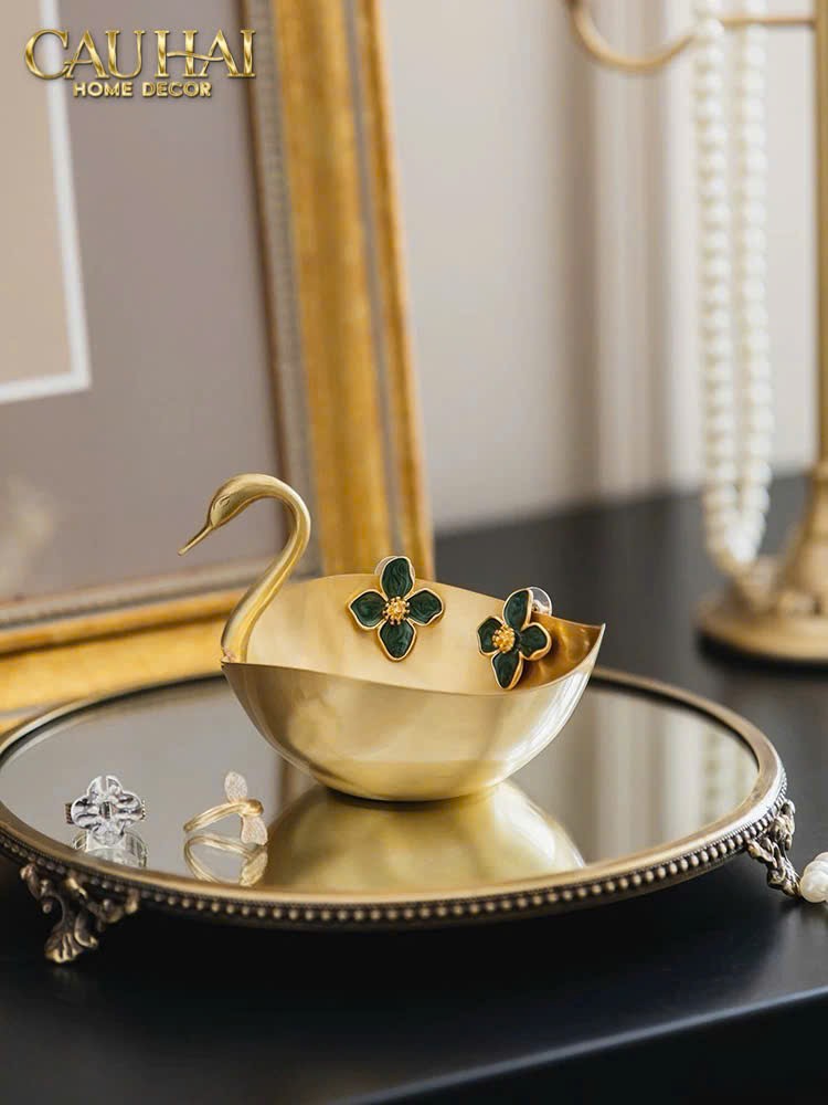 HOME COUTURE - ĐĨA ĐỒNG SWAN D'OR BRASS BOWL-CẬU HAI HOME DECOR