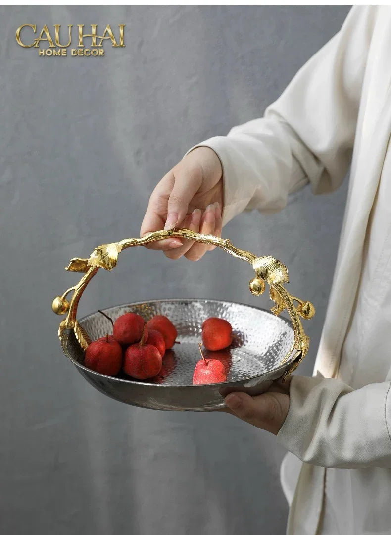 Đĩa Giỏ Trái Cây Platinum Elysian Fruit Decoratives Tray 13.5x21-CẬU HAI HOME DECOR