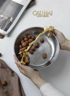 Đĩa Giỏ Trái Cây Platinum Elysian Fruit Decoratives Tray 13.5x21-CẬU HAI HOME DECOR