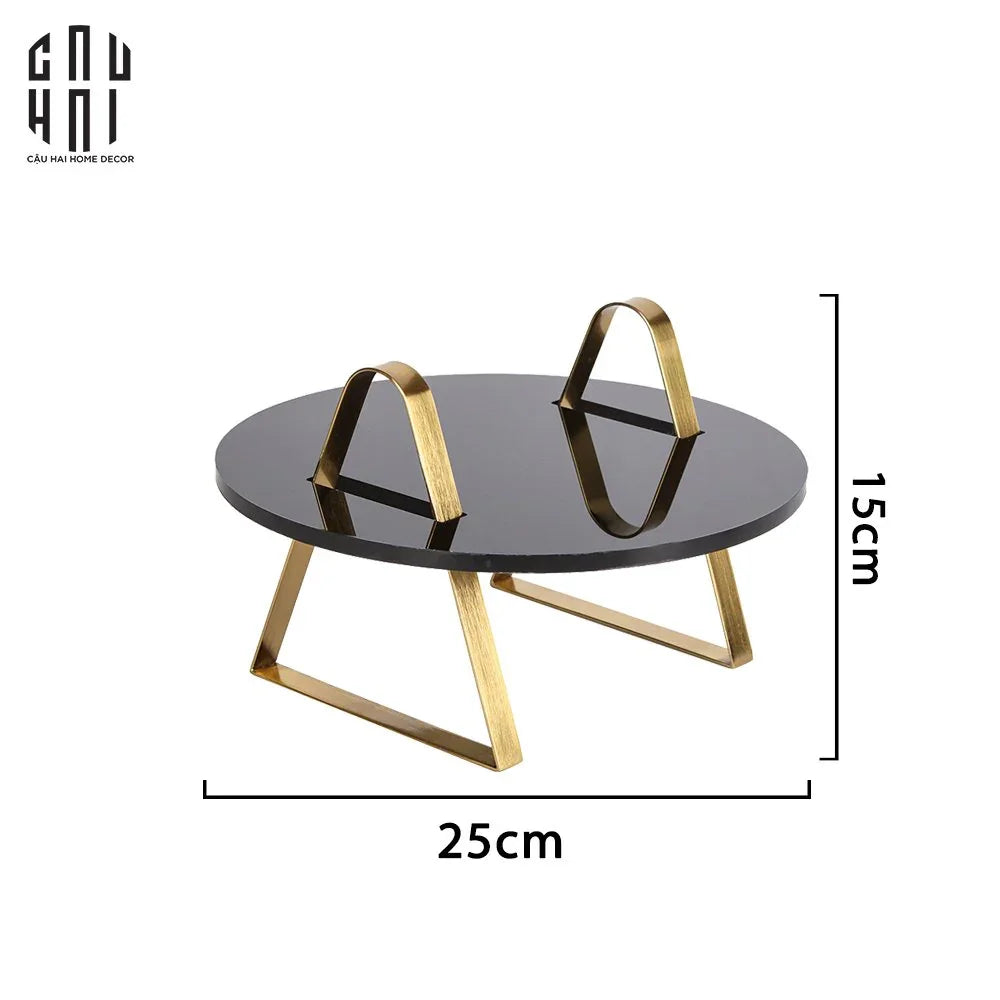 Đĩa Khay Bánh Maccaron Glaze Black Stone-CẬU HAI HOME DECOR