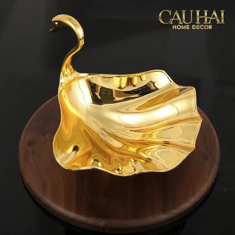 Đĩa Metalic Persian Aurelia D'Or Swan-CẬU HAI HOME DECOR