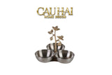 Đĩa Trái Cây 3 Ngăn Golden Elysian Spring Branch Triptyque Serving Dish 14.5x16.5-LY THỦY TINH-CẬU HAI HOME DECOR