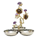 Maison Couture - Đĩa Trái Cây 3 Ngăn Triptyque Golden Spring Floral 20x23-SET CHÉN DĨA-CẬU HAI HOME DECOR-CẬU HAI HOME DECOR