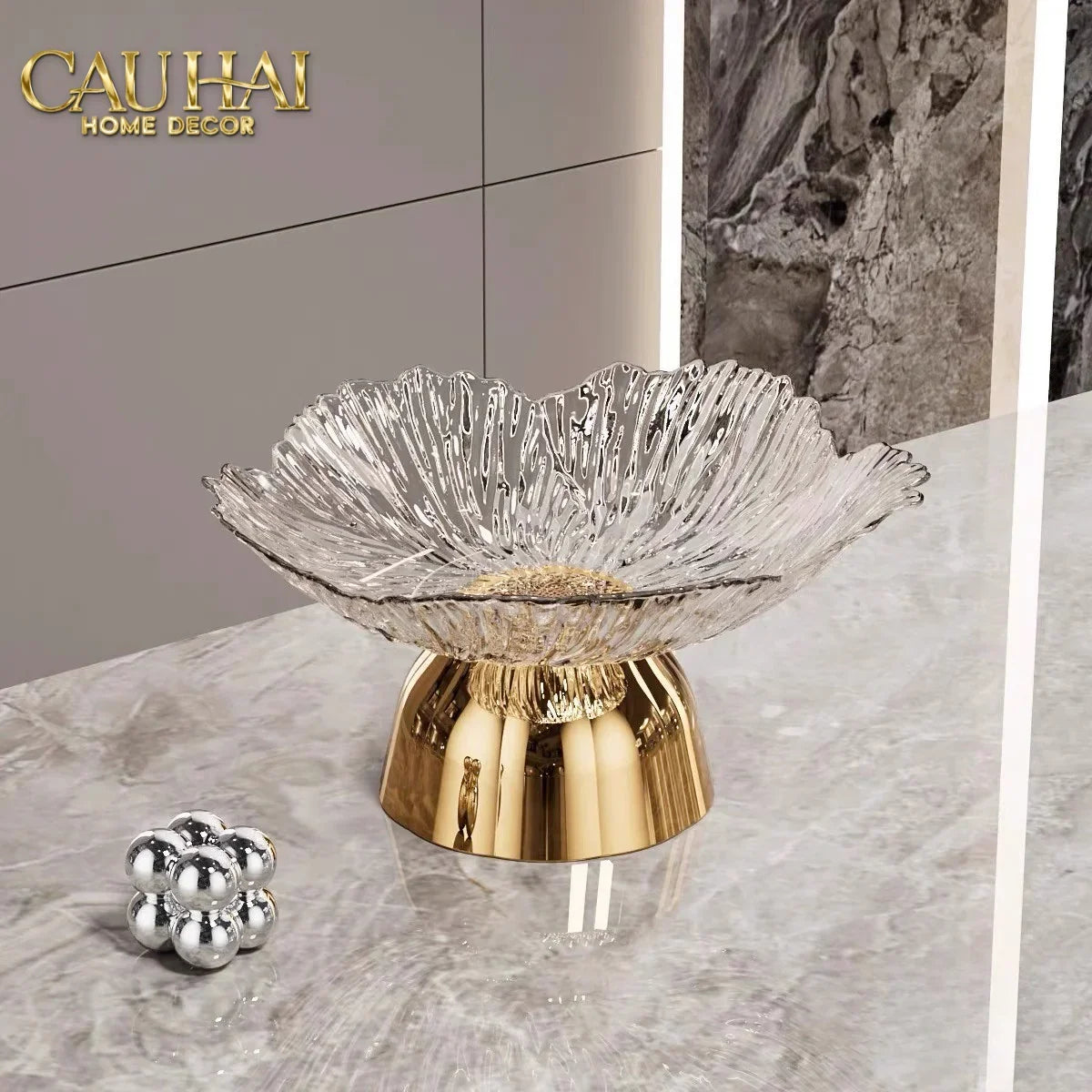 Đĩa Trái Cây Acry - Sunlit Blossom-CẬU HAI HOME DECOR