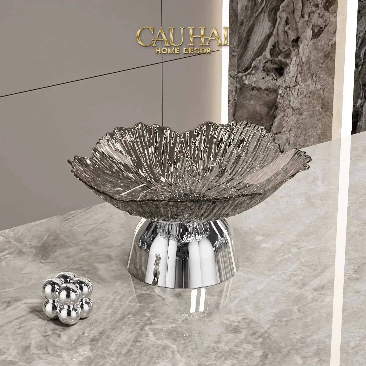 Đĩa Trái Cây Acry - Sunlit Blossom-CẬU HAI HOME DECOR