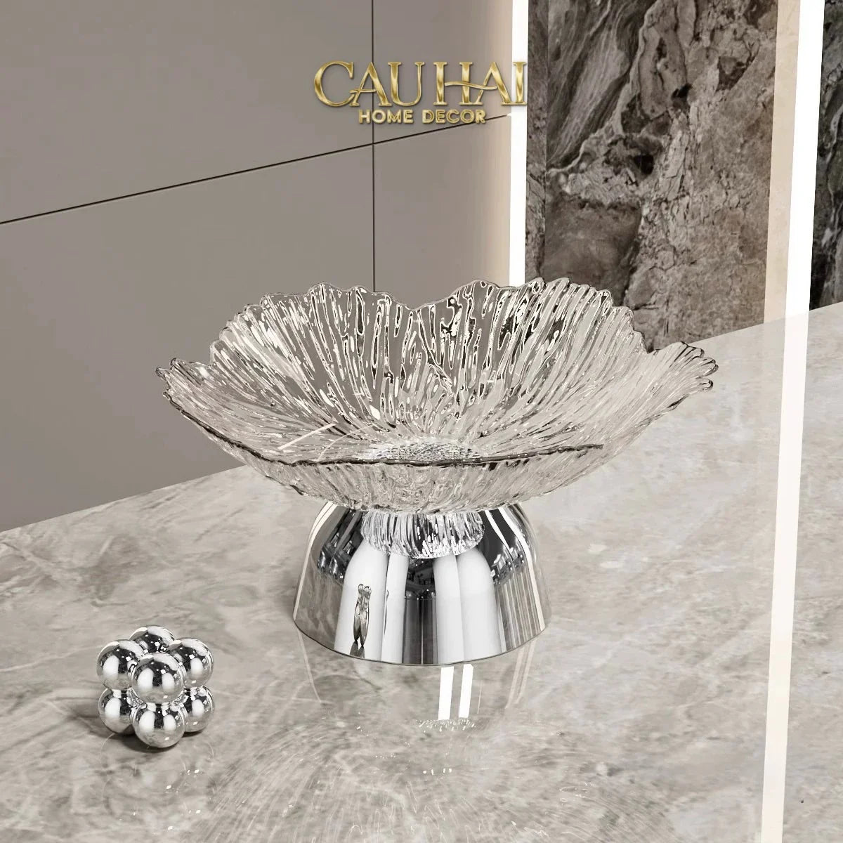 Đĩa Trái Cây Acry - Sunlit Blossom-CẬU HAI HOME DECOR
