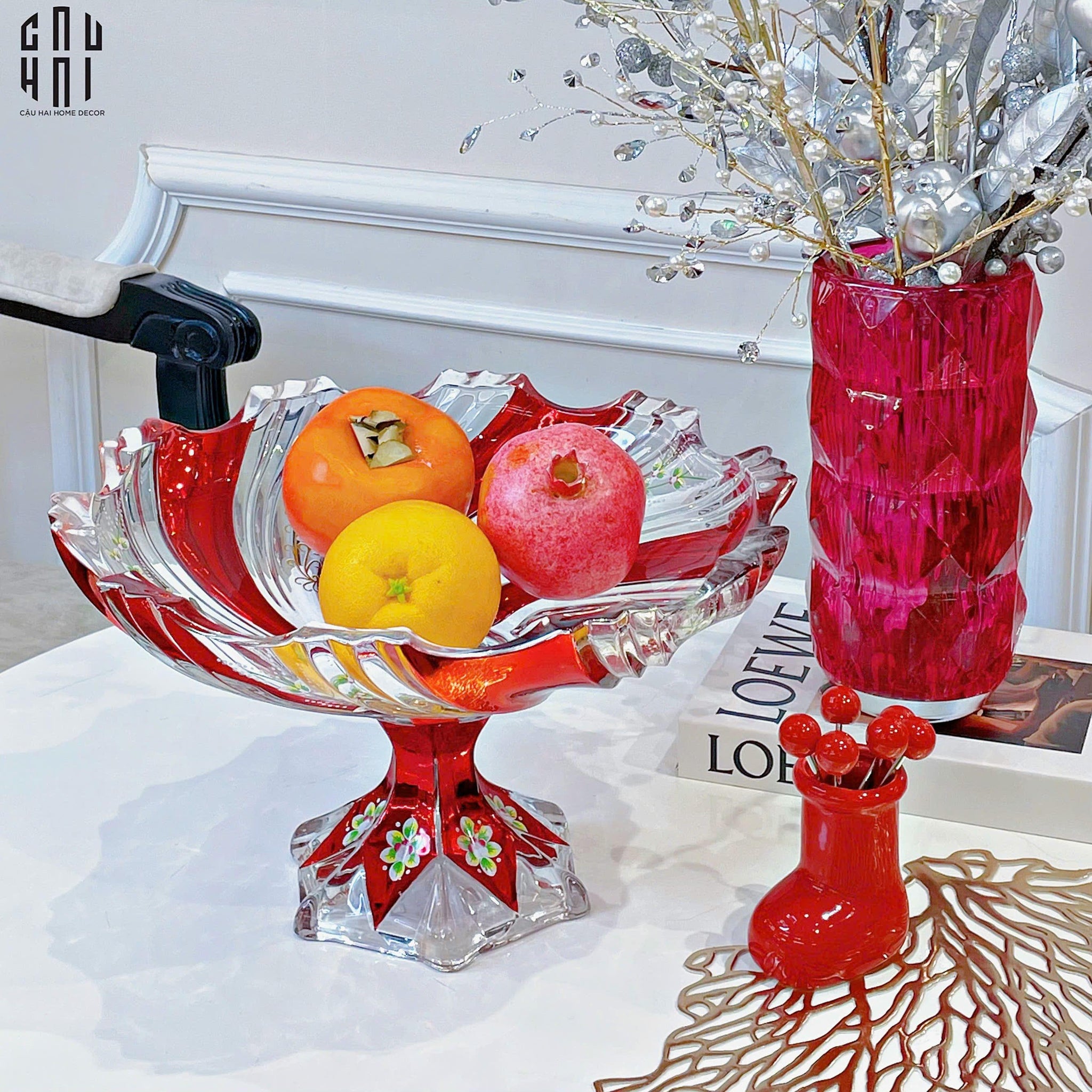 ĐĨA TRÁI CÂY CRYSTAL RUBY SS25-CẬU HAI HOME DECOR