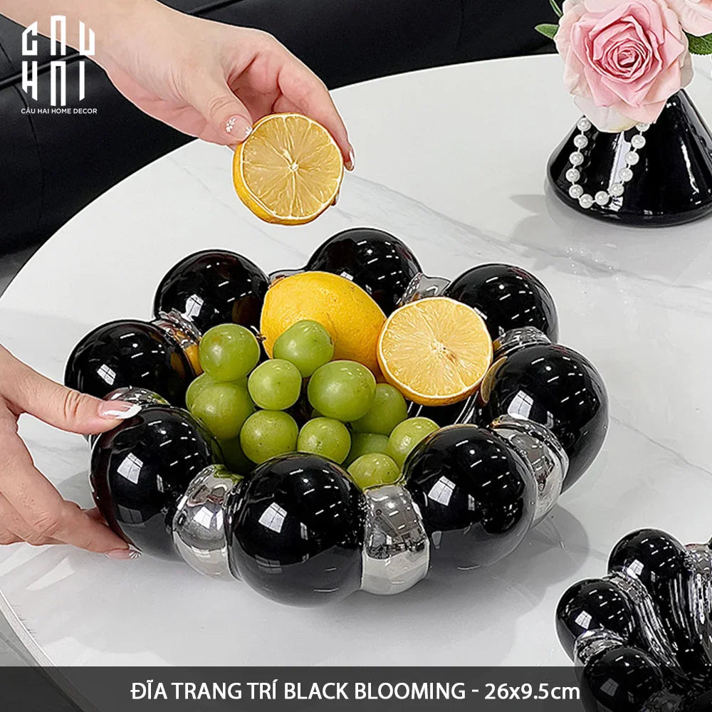 Đĩa Trái Cây Gốm Sứ - Savoir Argent Blooming Fruit Bowl-CẬU HAI HOME DECOR