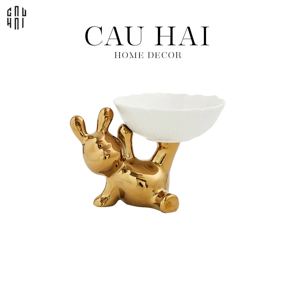 FÊTES COUTURE - ĐĨA TRÁI CÂY PETIT LAPIN JOLIÉ D'Or UP-CẬU HAI HOME DECOR