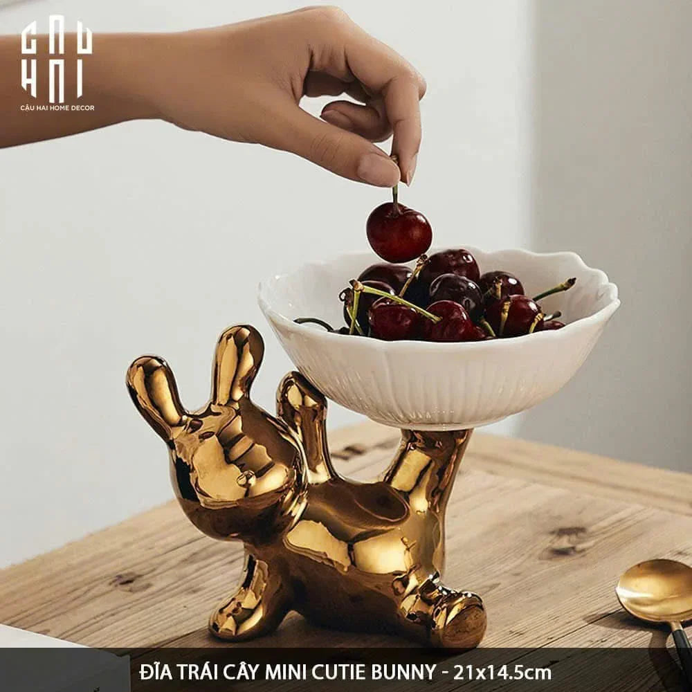 FÊTES COUTURE - ĐĨA TRÁI CÂY PETIT LAPIN JOLIÉ D'Or UP-CẬU HAI HOME DECOR