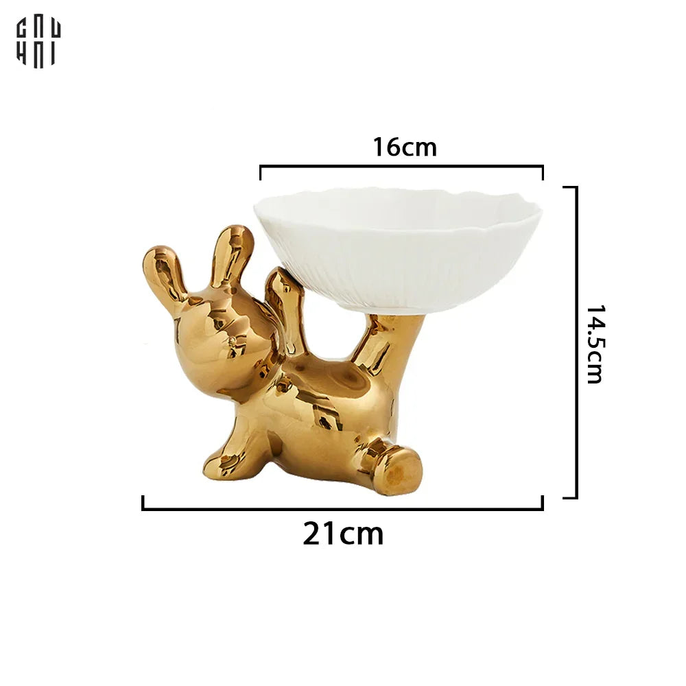 Đĩa Trái Cây Petit Lapin Jolié D'Or-CẬU HAI HOME DECOR