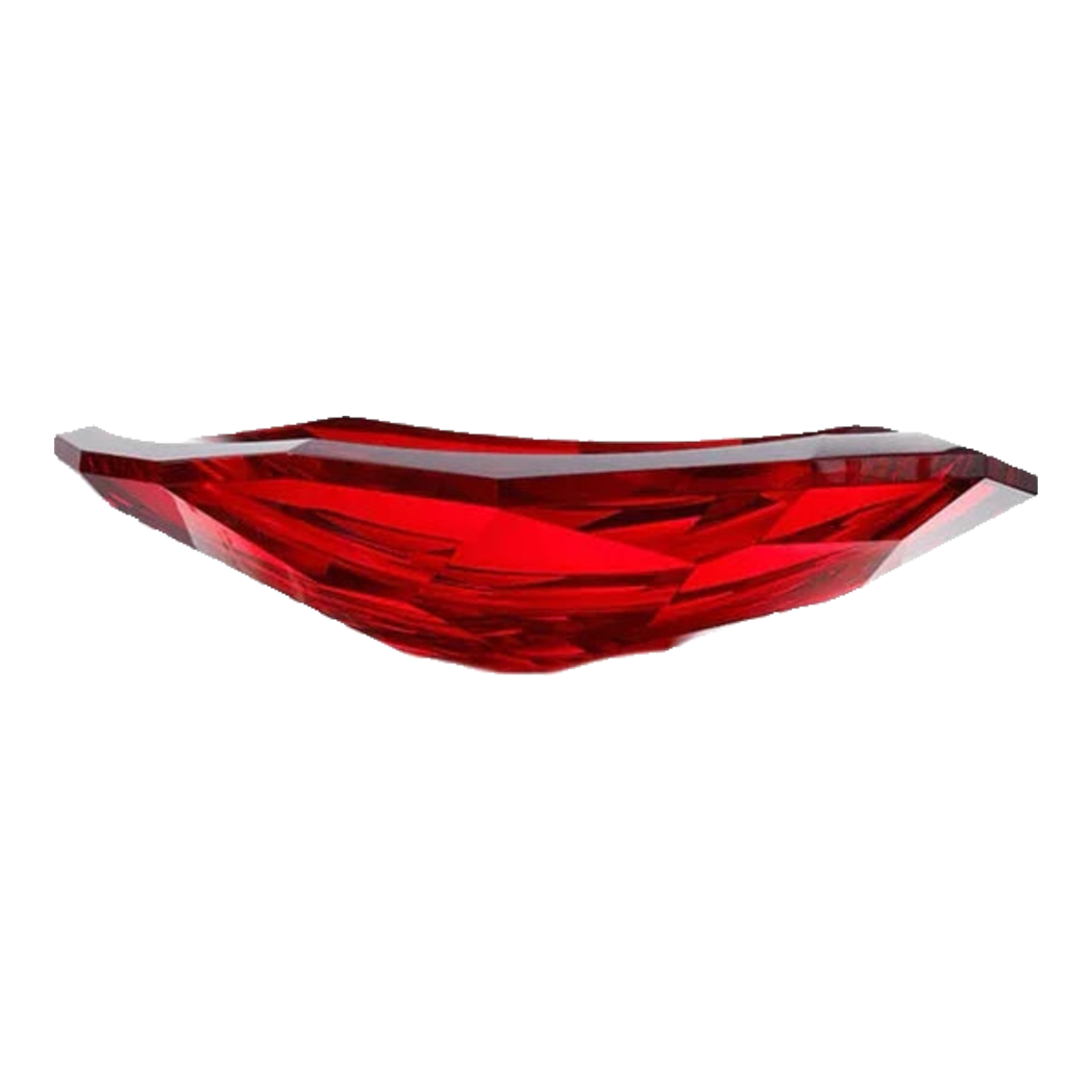 Maison Cristalleries Couture -   Đĩa Trái Cây Pha Lê Cao Cấp  Crimson Ruby  Peak Centerpiece Fruit Plate D29